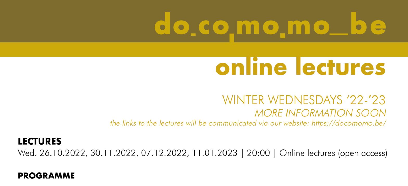 DOCOMOMO Belgium online lectures