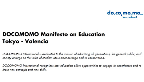 DOCOMOMO Manifesto on Education