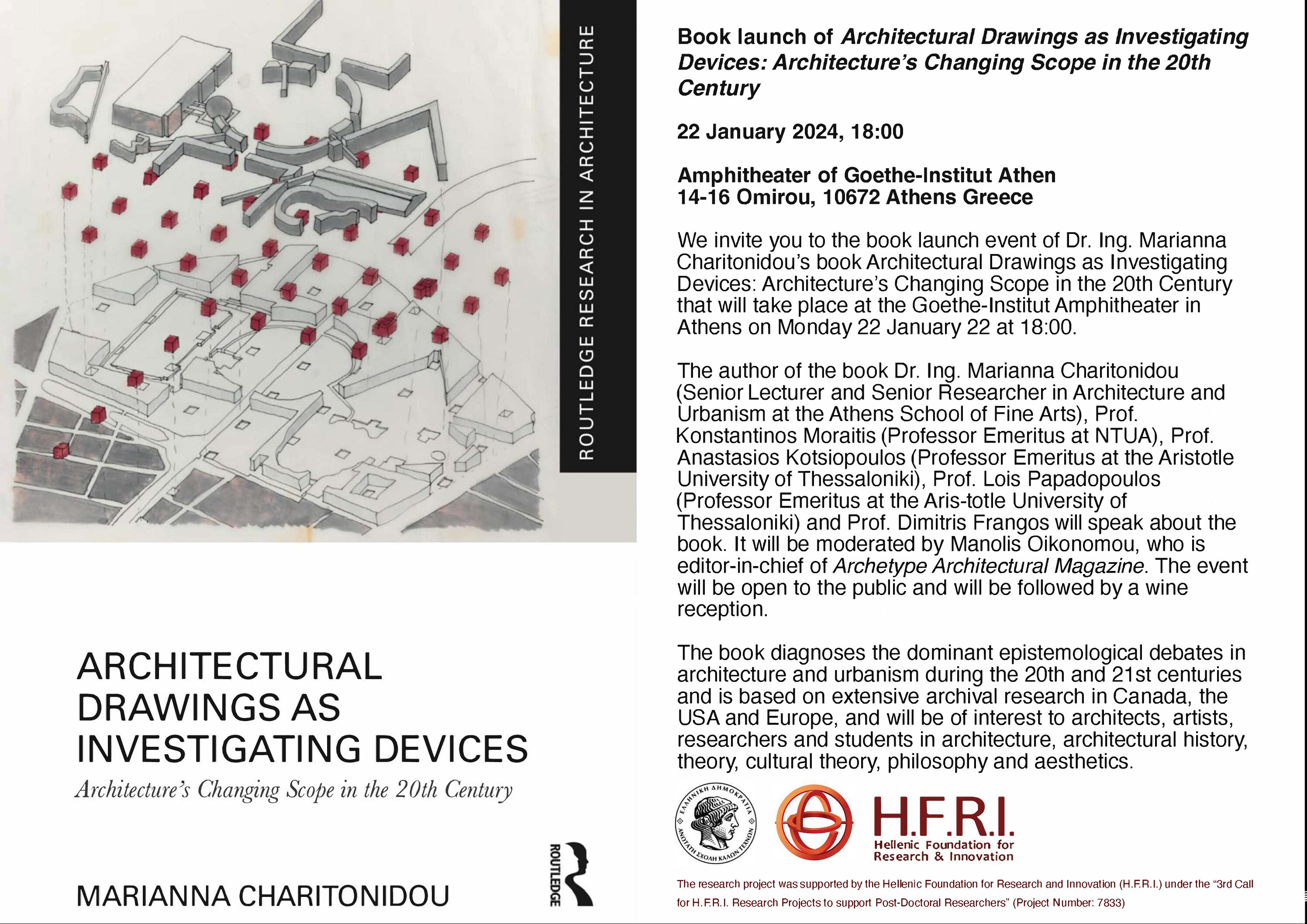 BOOK LAUNCH: Architectural Drawings as Investigating Devices: Architecture’s Changing Scope in the 20th Century